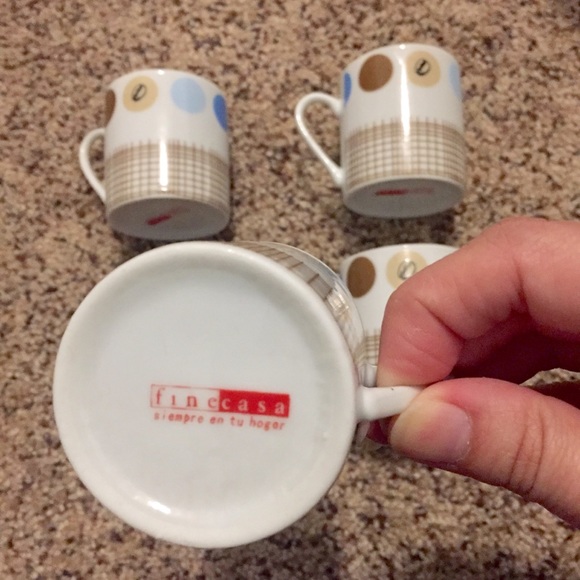 Espresso Ceramic Plate Cup Set Kawaii Mini Colorful Coffee Bean Polka Dot - Picture 2 of 6